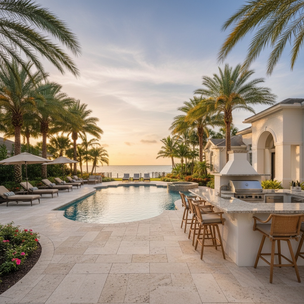 Outdoor living space design and installation in Bradenton FL by SunWest Landscape Group