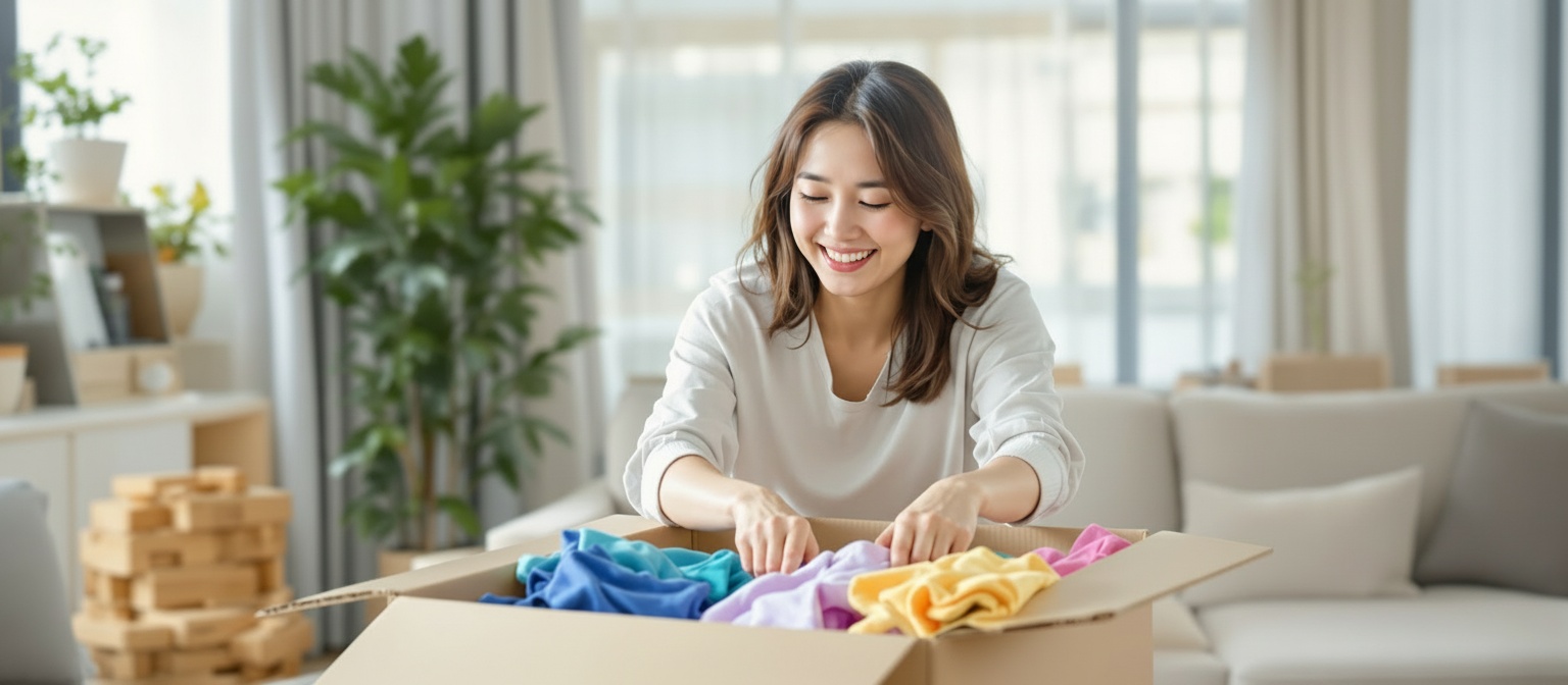 簡単に子供服を送るだけのママ