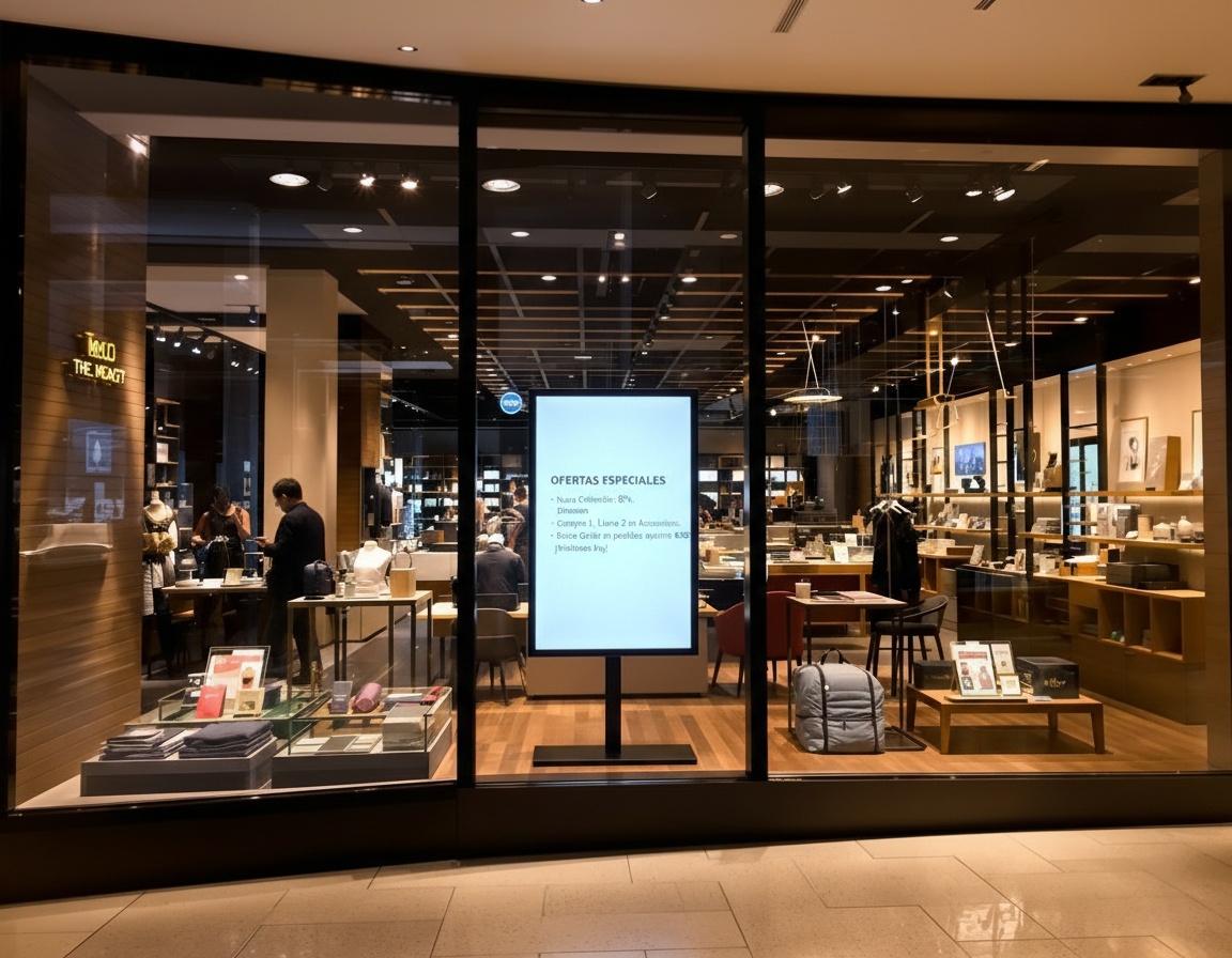 Pantalla email2screen en comercio