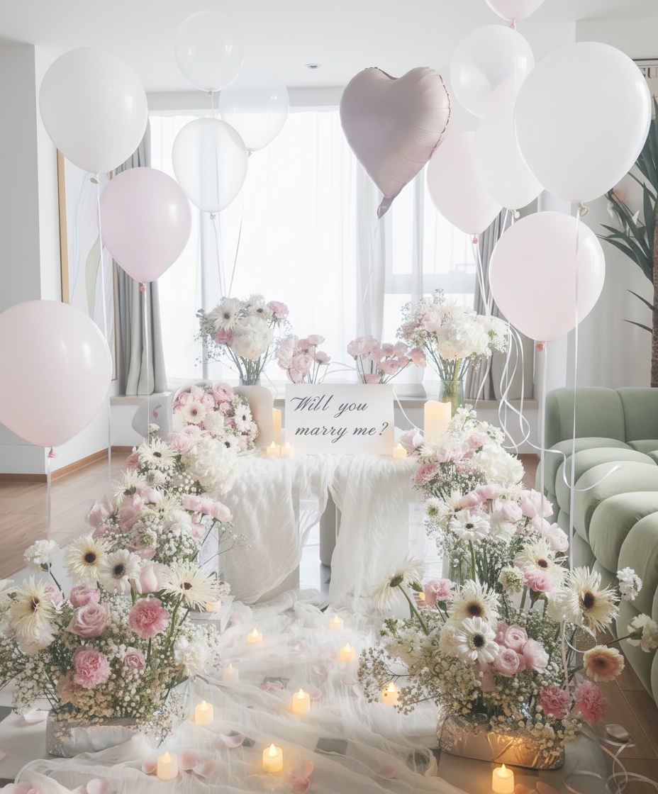 求婚佈置|粉白序章