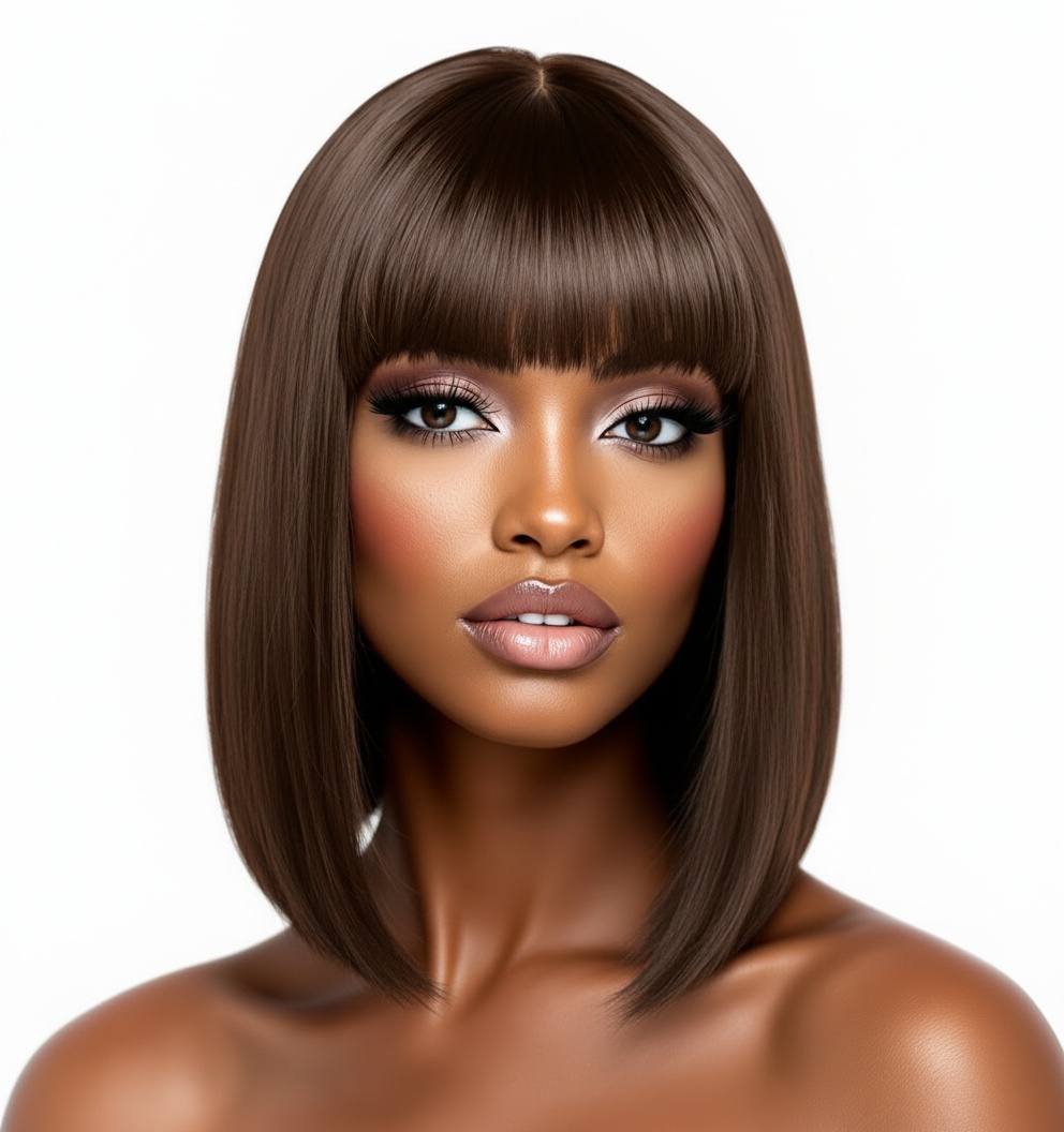 Sleek Black Bob Lace Front Wig — jet black