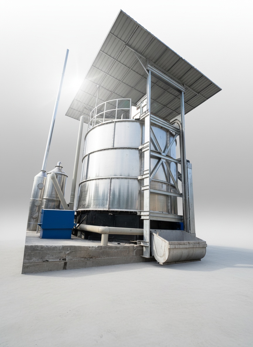 Réservoir de fermentation 130m³ — vue cuve cylindrique