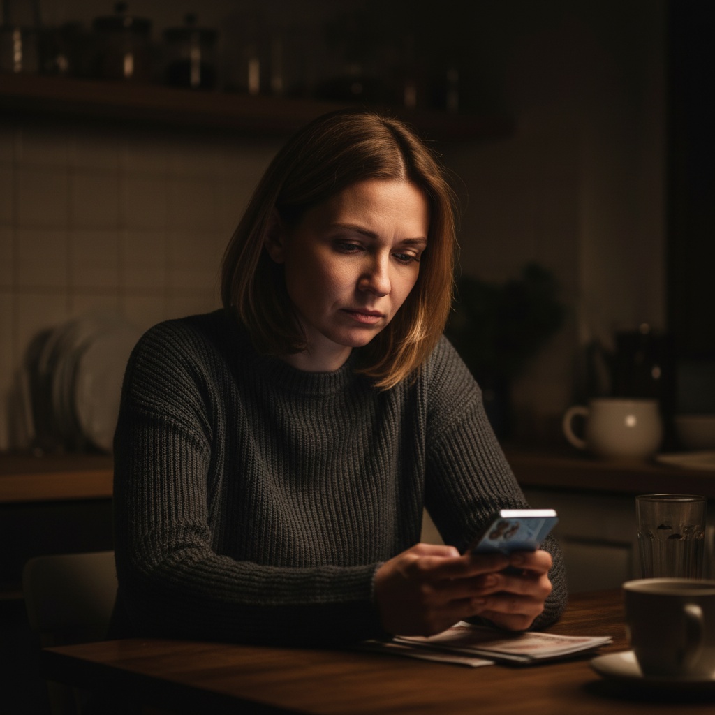 Жінка дивиться на порожній гаманець Жінка дивиться на порожній гаманець