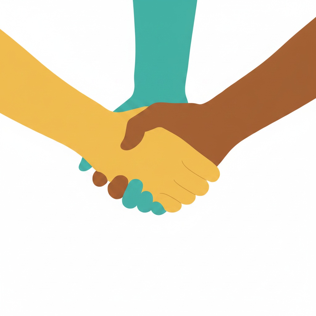 Two hands shaking in unity