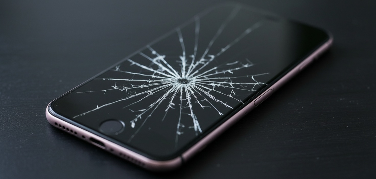 Pantalla rota antes de reparación
