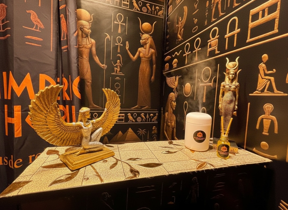 Estátuas e símbolos egípcios - Spa Egípcio Centro Rio de Janeiro