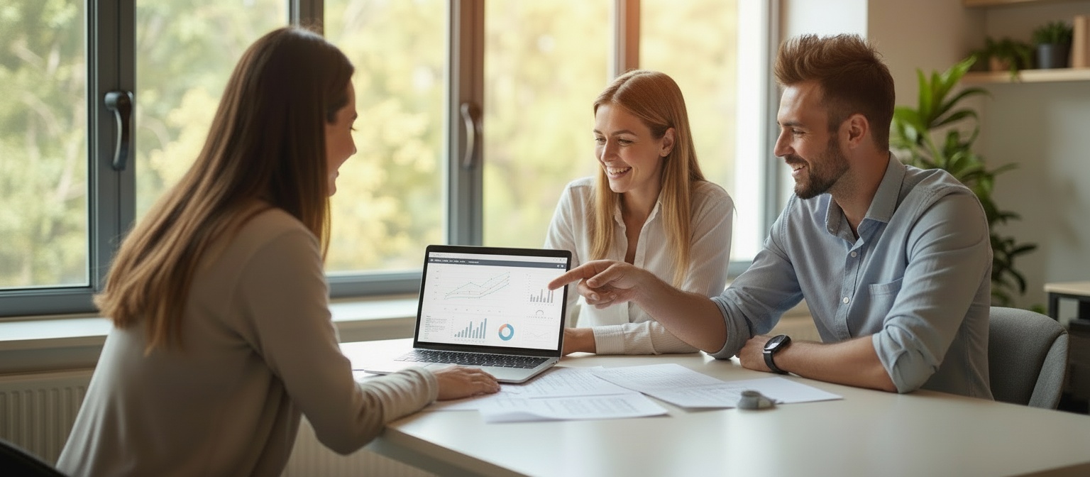 Aurora Vacation Homes founder presenting property management services to owners