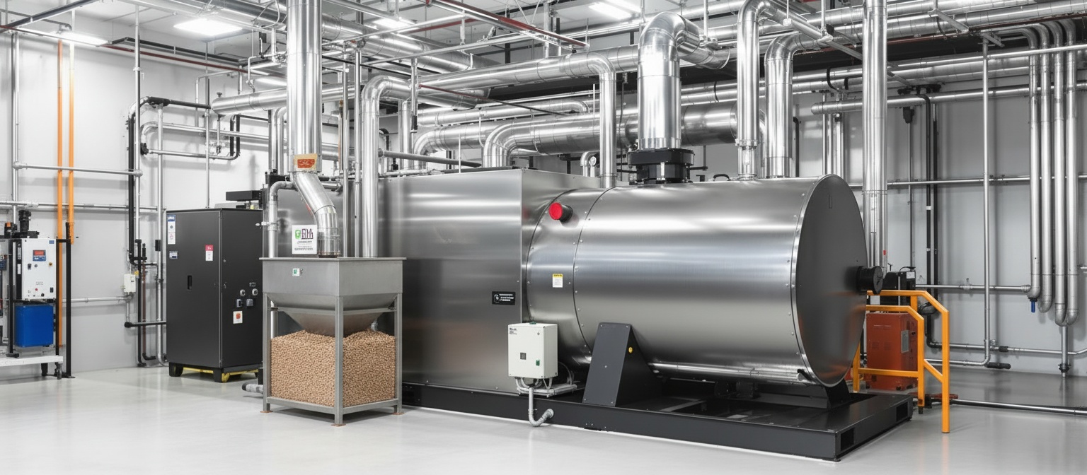 Chaudière à granulés bois haute performance installée dans le cadre du parcours accompagné rénovation d'ampleur MaPrimeRénov' 2026 — artisan RGE agréé ANAH Aide chaudière à granulés 2026 - Parcours accompagné MaPrimeRénov'