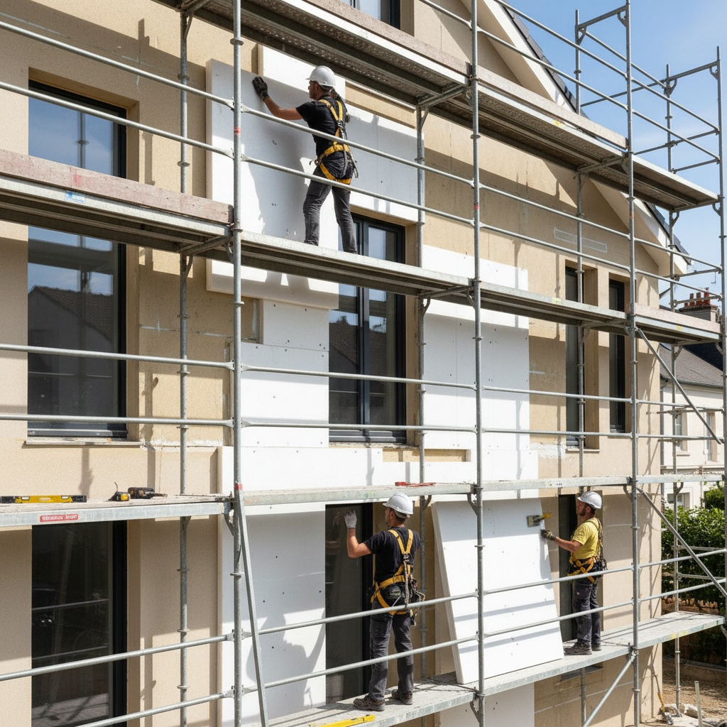 Isolation thermique par l'extérieur (ITE) réalisée par un artisan RGE dans le cadre du parcours accompagné rénovation d'ampleur — MaPrimeRénov' 2026, financement jusqu'à 80% HT Aide isolation extérieure ITE 2026 - Parcours accompagné MaPrimeRénov'