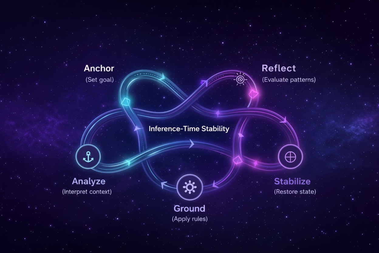 Willow closed-loop AI — consistent quality every turn Willow 5-Phase Adaptive Cycle showing Anchor, Analyze, Ground, Reflect, and Stabilize phases in an infinity loop
