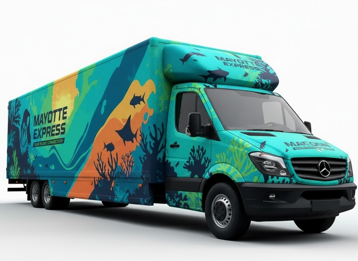 Fourgon 18m² – Flocage Mayotte