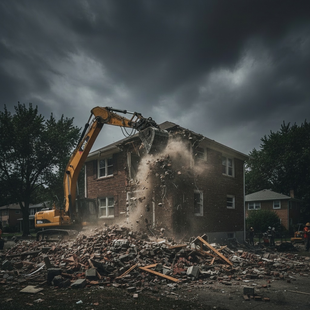 Residential demolition site
