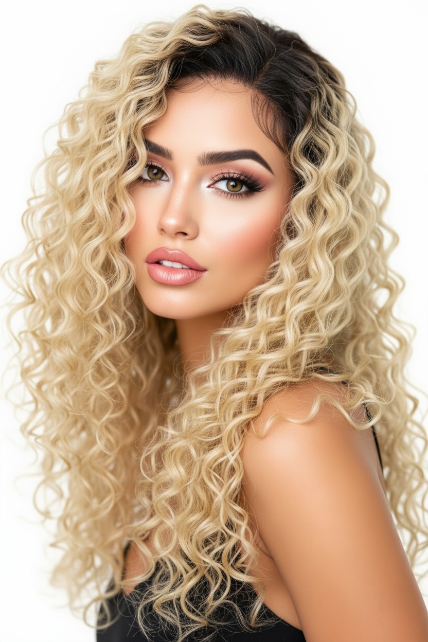 Curly Lace Front — medium chestnut brown