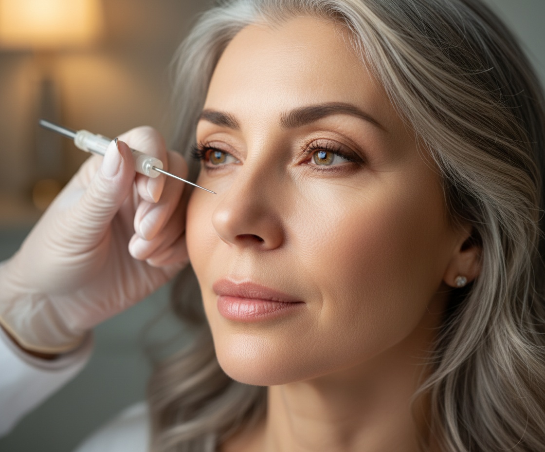 Anti-wrinkle botulinum toxin injections at Dr Hajra Aesthetics — natural results for frown lines, forehead lines and crow's feet in London
