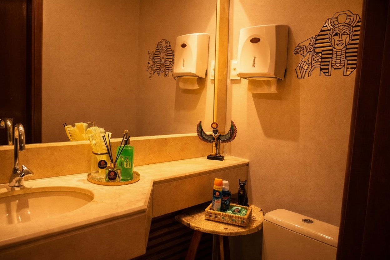 Banheiro do Spa Egípcio Rio de Janeiro com decoração exclusiva