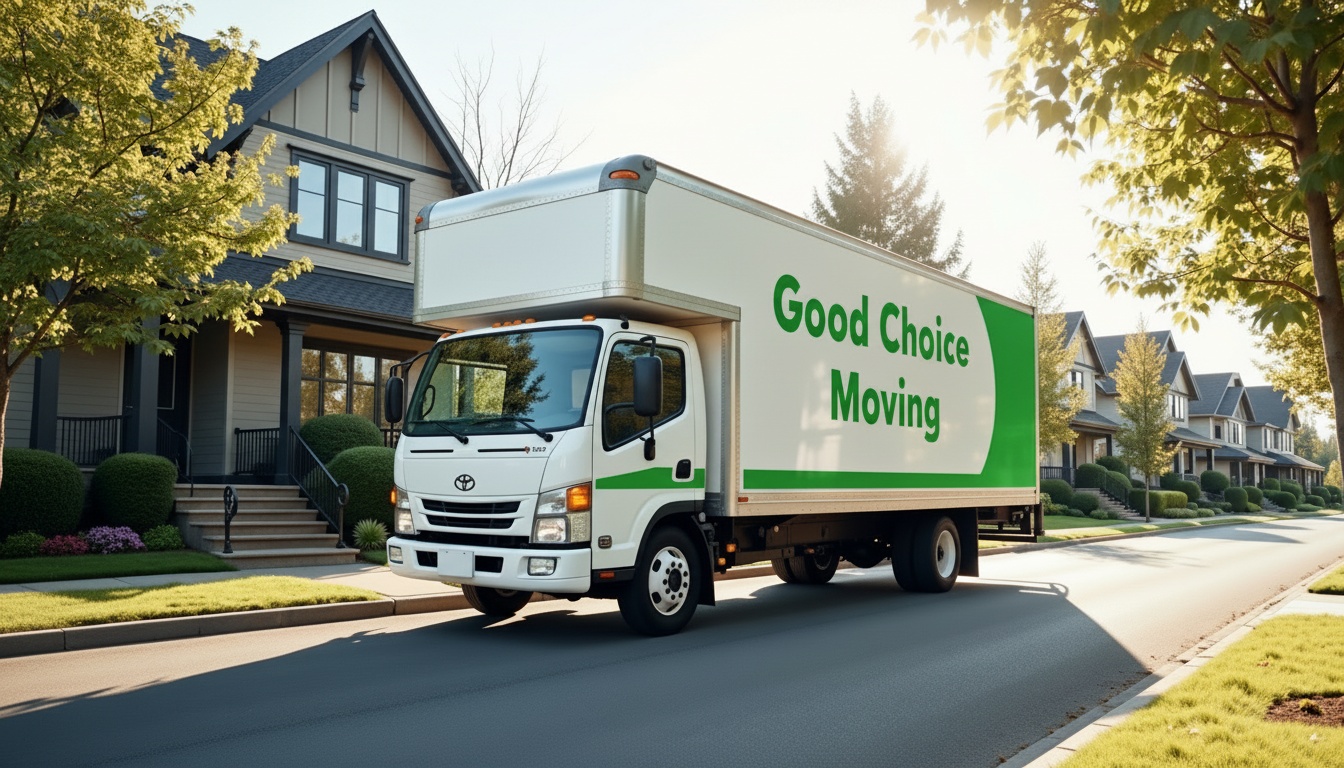 Good Choice Moving truck in Seattle neighborhood