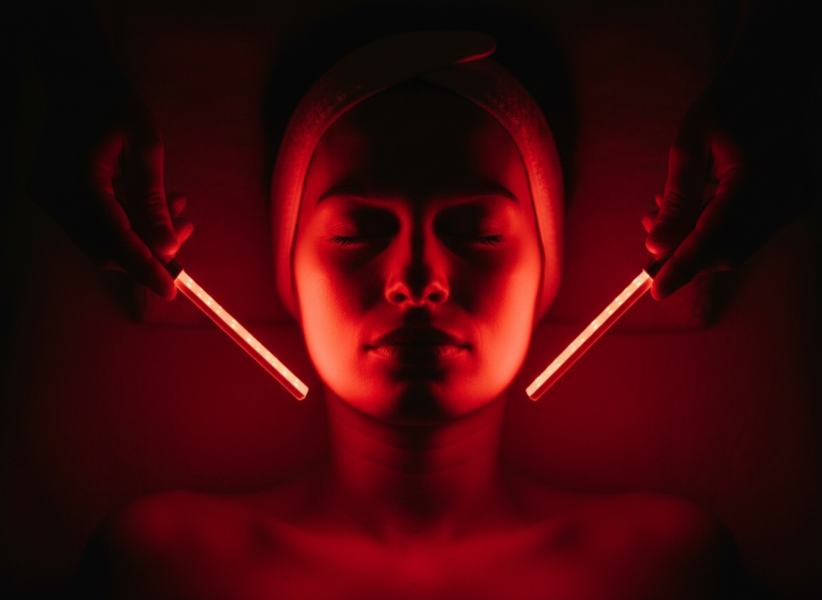 Red light therapy treatment session