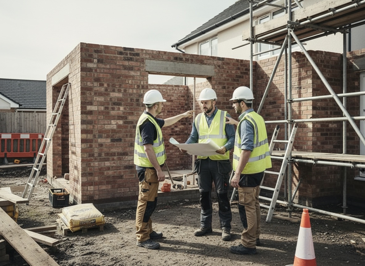 House extension site team discussion