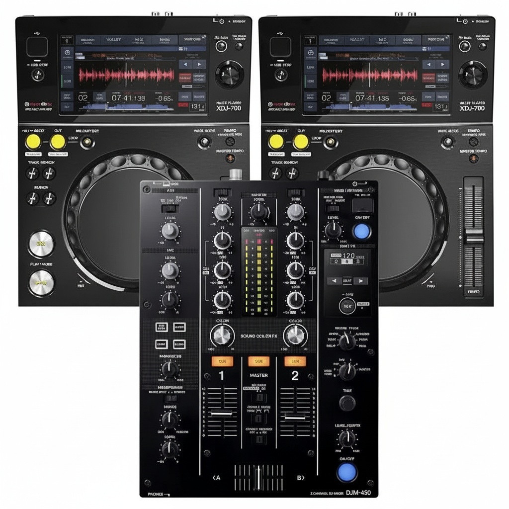 PIONEER XDJ 700 PAR + DJM 450 - Cabinas Completas