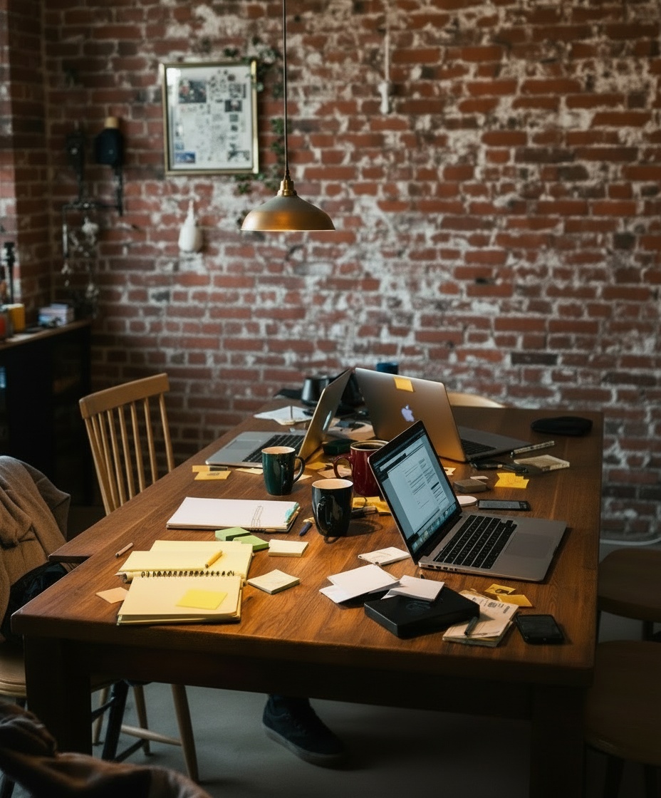 Cuatro portátiles en un ambiente informal y cercano