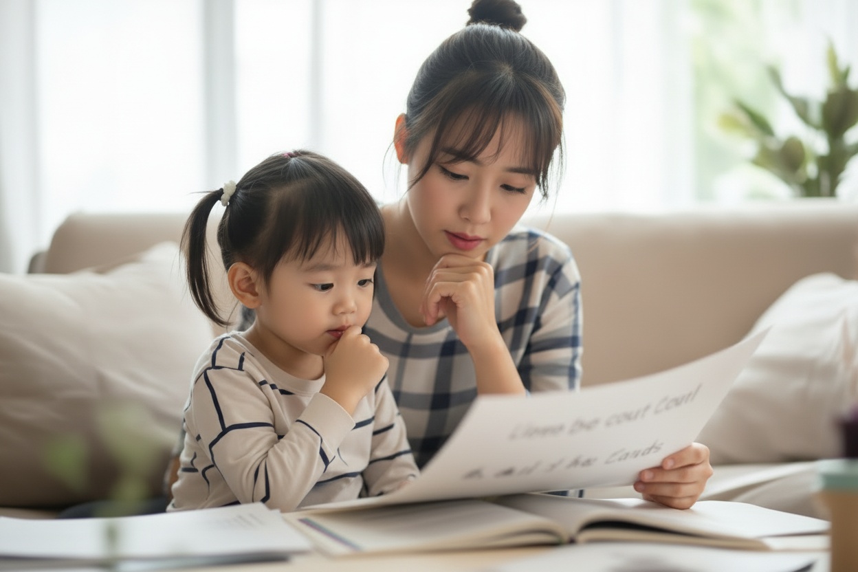 ミライコイングリッシュ英語教材を検討する日本人ママ