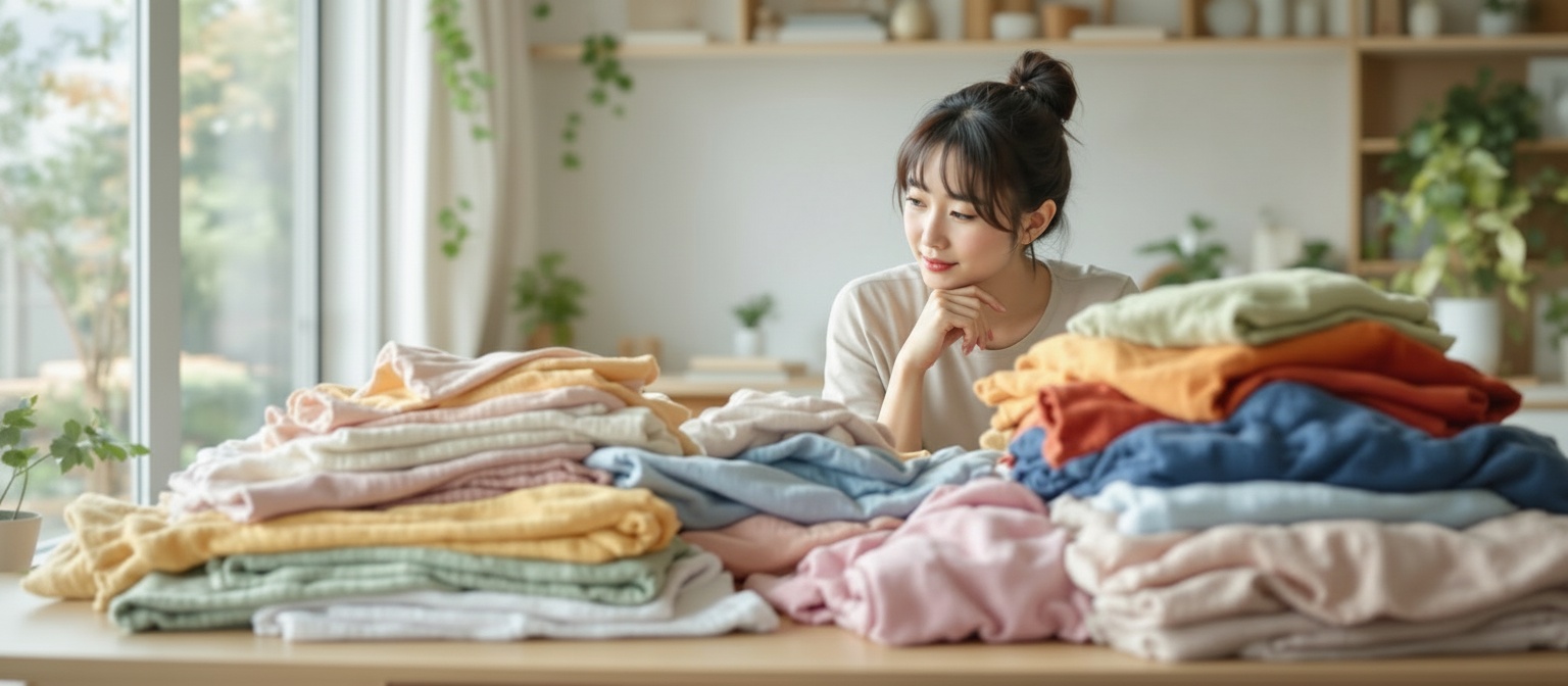 サイズアウトした子供服の処分方法を考えるママ