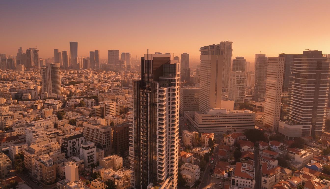 White City Tower Tel Aviv sunset