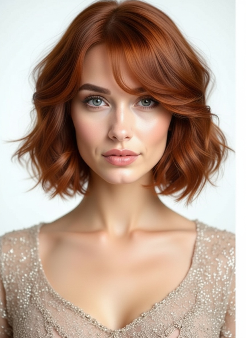 Auburn Styled Full Lace Wig — copper auburn reddish brown