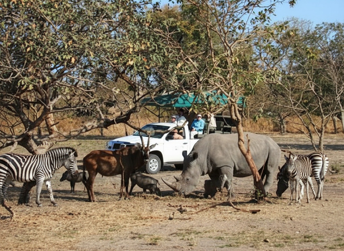 Fathala Park Safari — White Rhinoceros