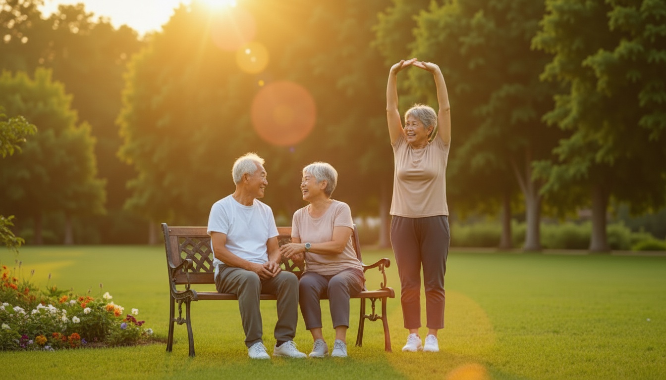 활동적인 시니어 힐링 모습