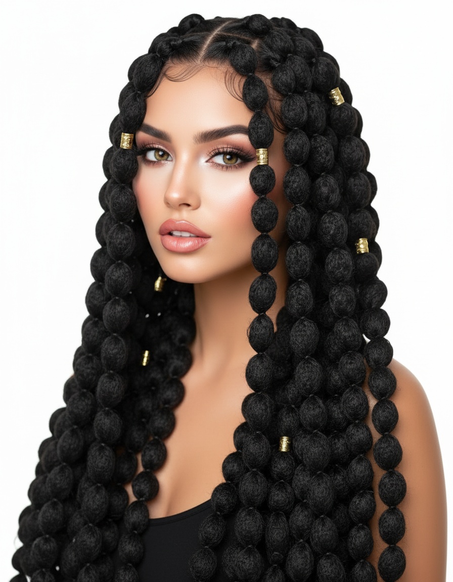 Bubble Braids Full Lace Wig — honey strawberry blonde