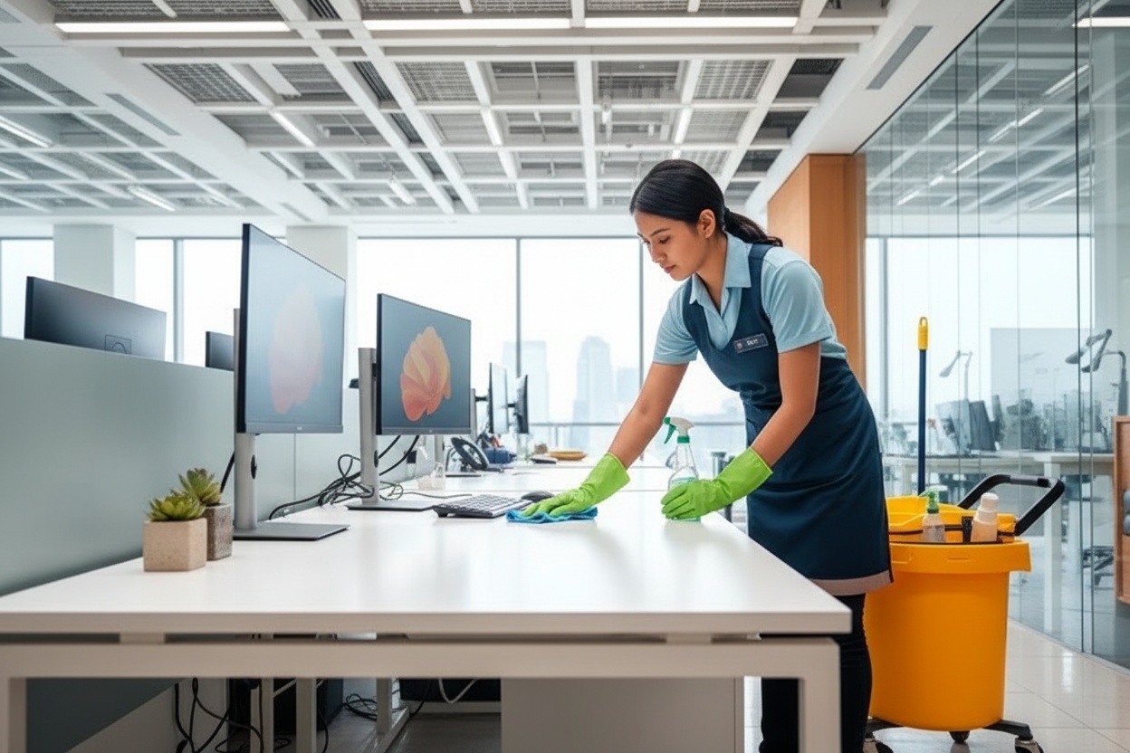 Office Cleaning in Action