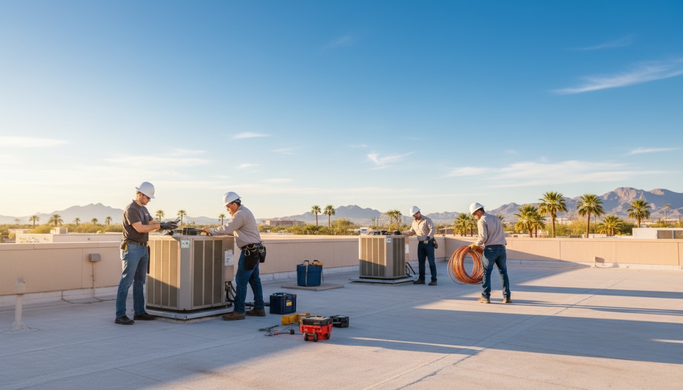 HVAC technician at work
