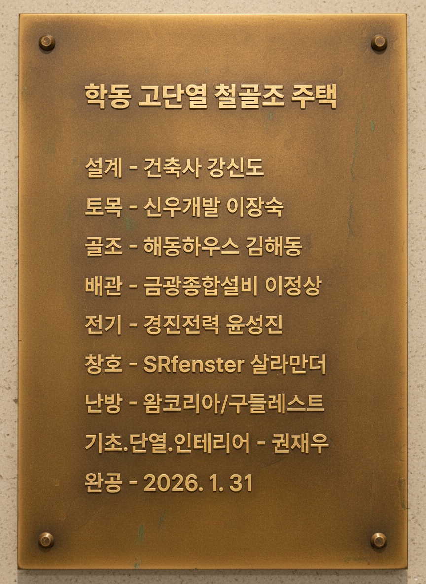 고객님이 손수 만드신 준공 기념 동판