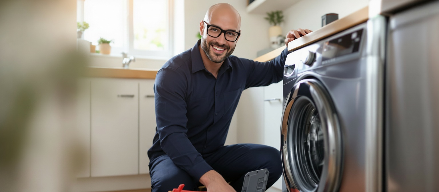 Professional appliance repair technician in Ashford home