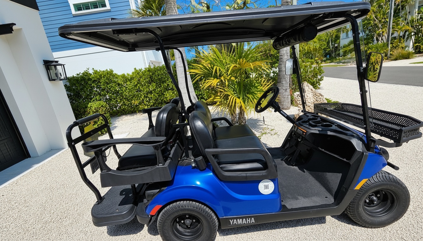 Newer brand name golf cart at Anna Maria Island vacation rental