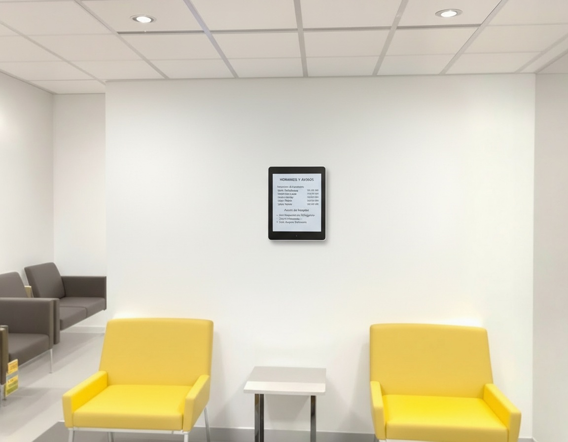 Pantalla email2screen en hospital