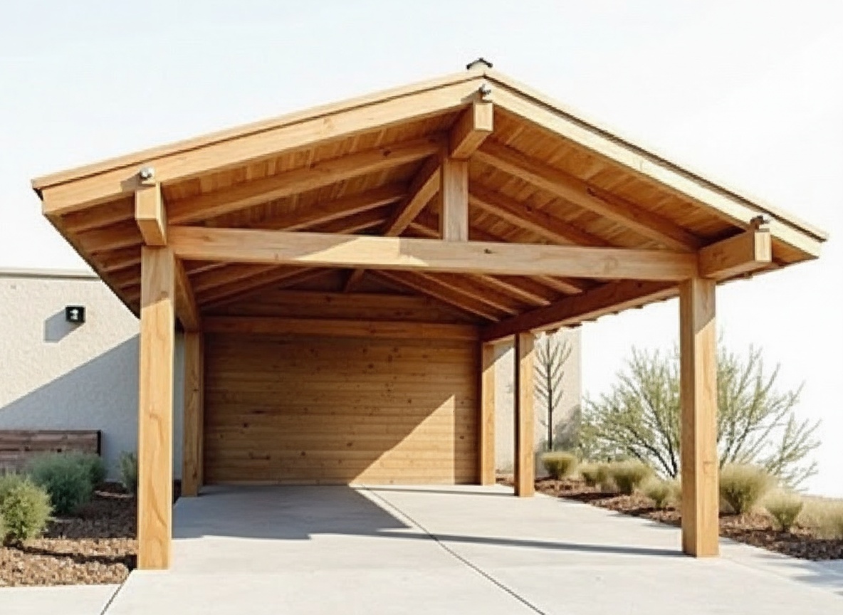 Carport vom Zimmerermeister Heilbronn Holzcarport Einzelcarport – natürlicher Carport aus Holz vom Zimmerermeister Heilbronn, LESNIKHAUS