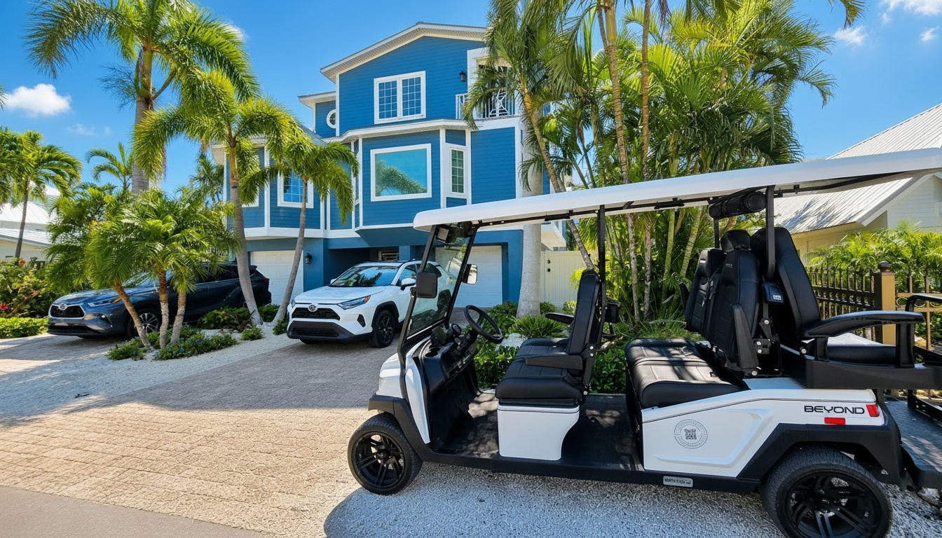 Street legal golf cart at Anna Maria Island vacation rental