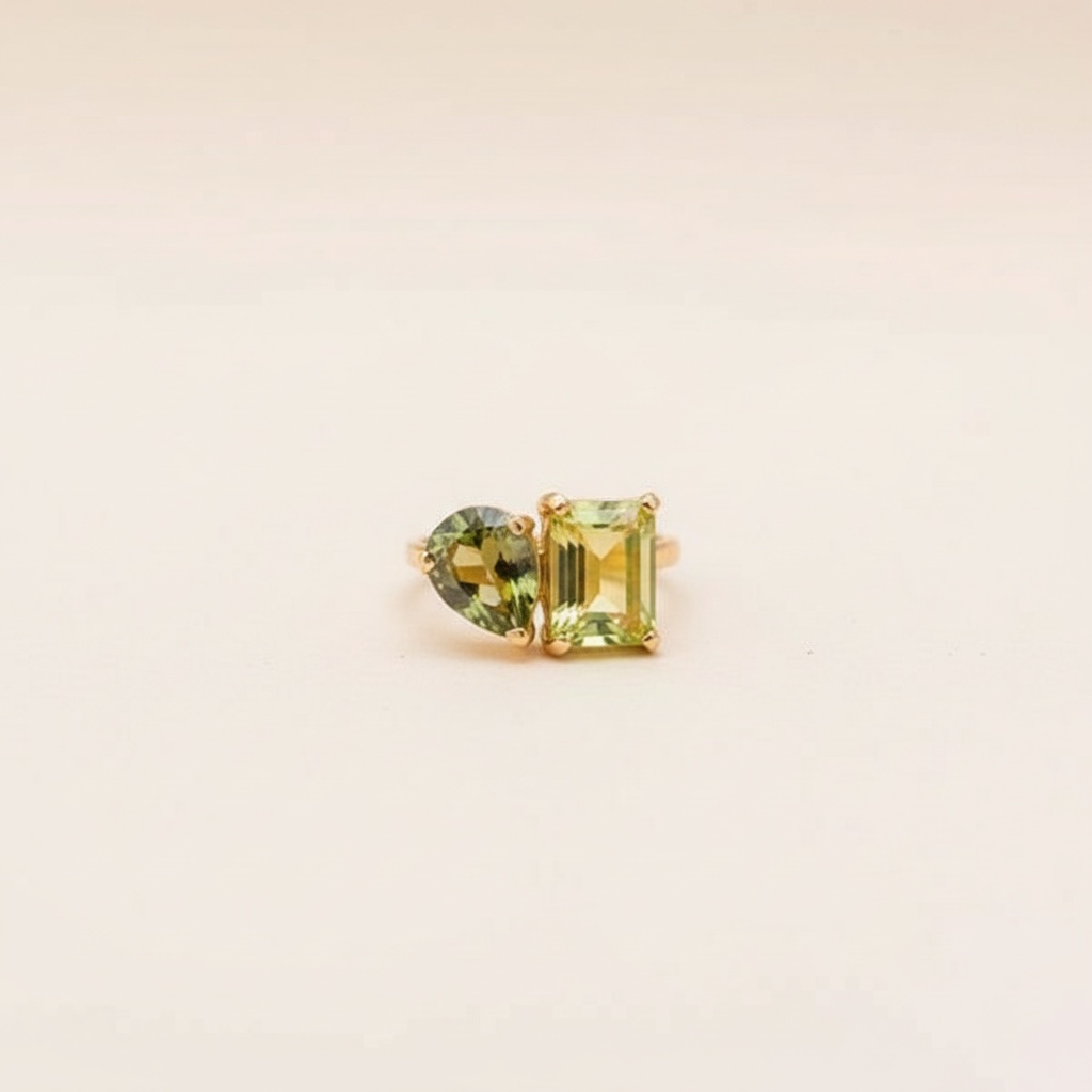 Anillo Gota y Piedras Semipreciosas