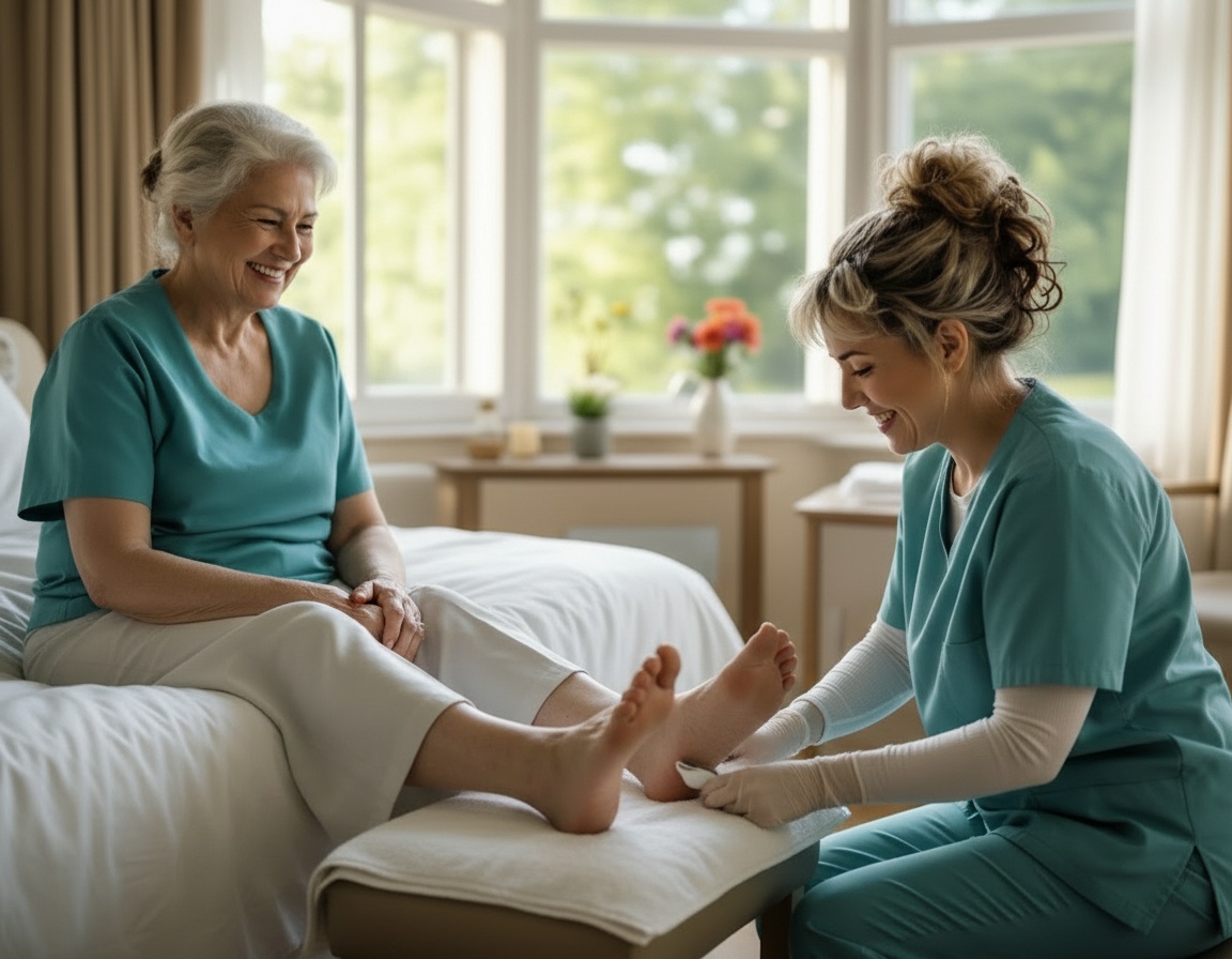 Routine podiatry foot and nail care in skilled nursing