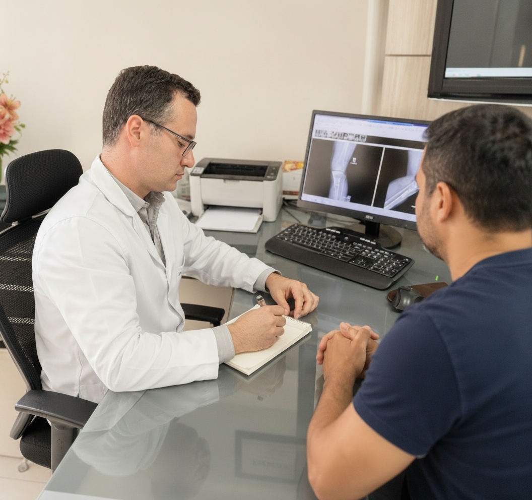 Dr. Edno Giriboni com paciente