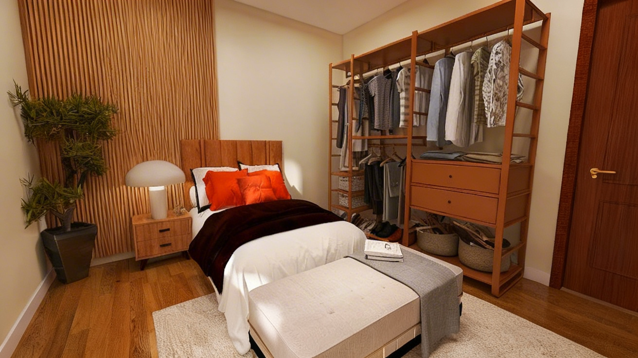 Chambre principale aménagement sur-mesure appartement Paris — Maison Baobab