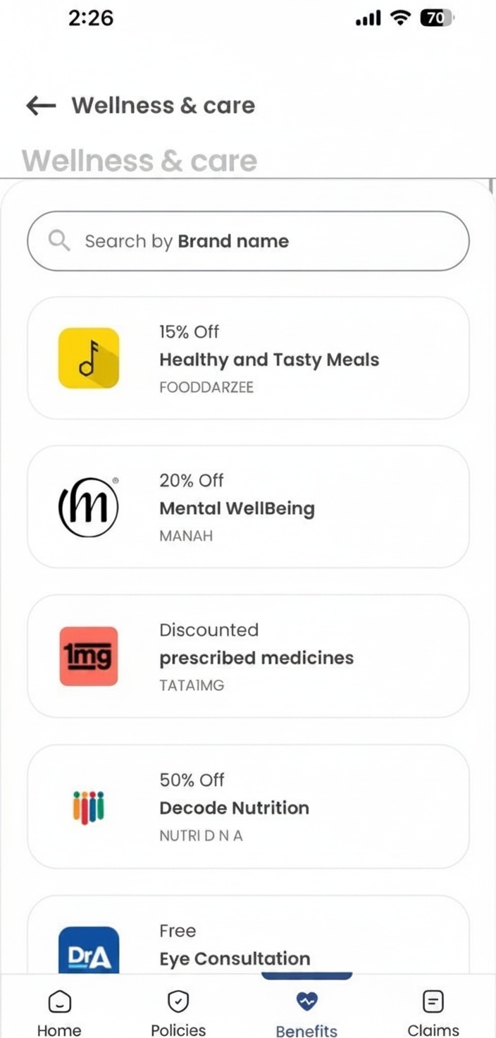 Infina Insure App Wellness Benefits