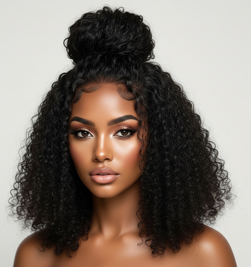 Afro Kinky curl Full Lace — platinum bleached blonde