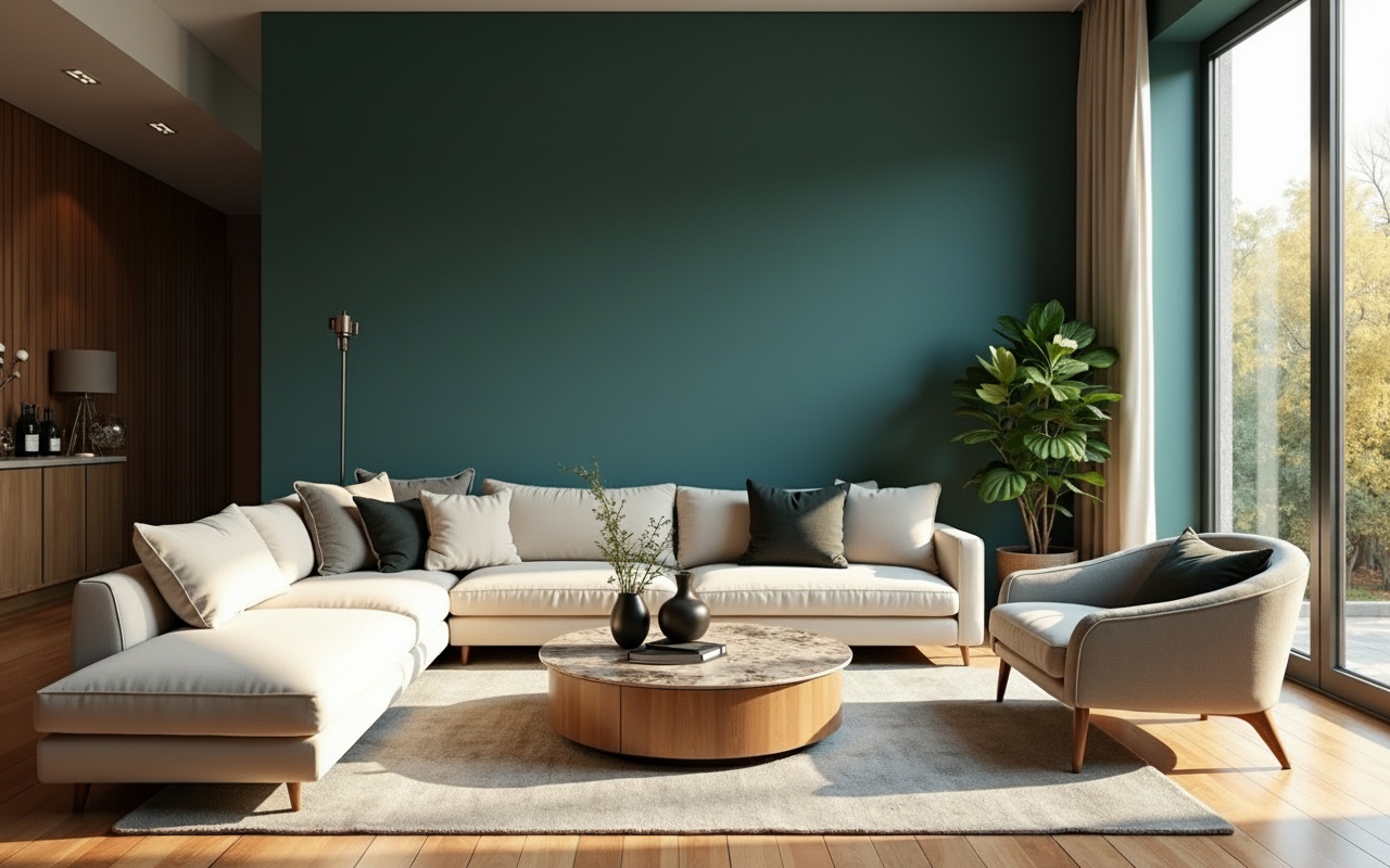 Beautiful room interior with painted walls