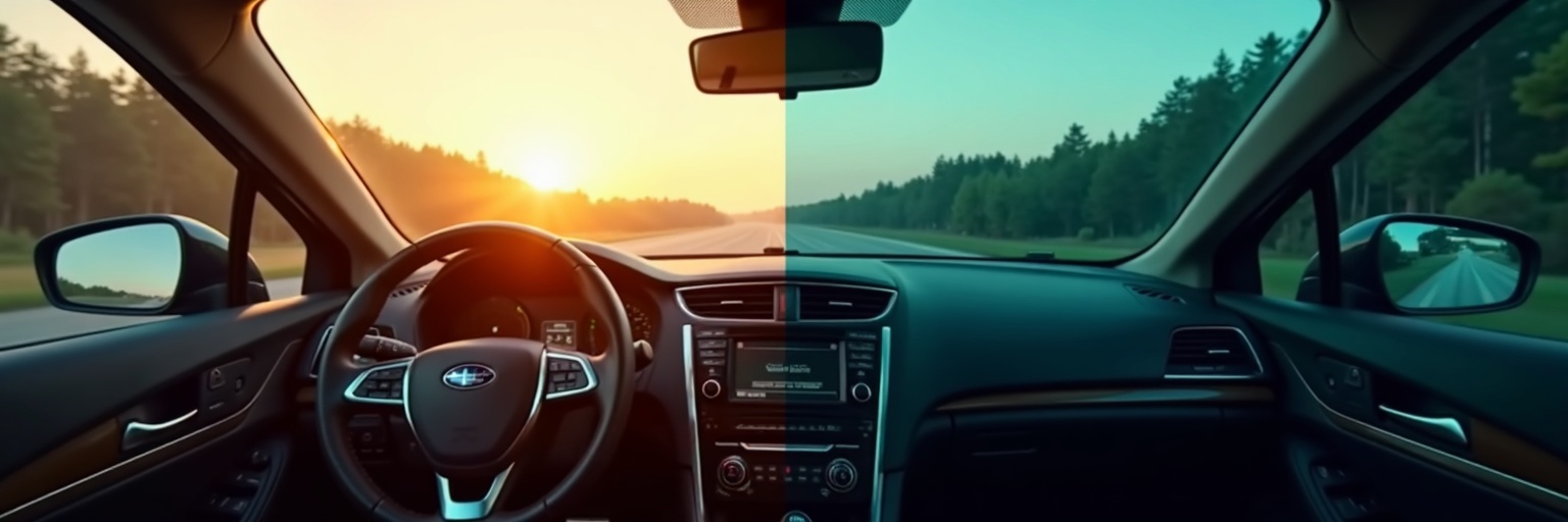 Before and after window tinting comparison showing UV and heat protection