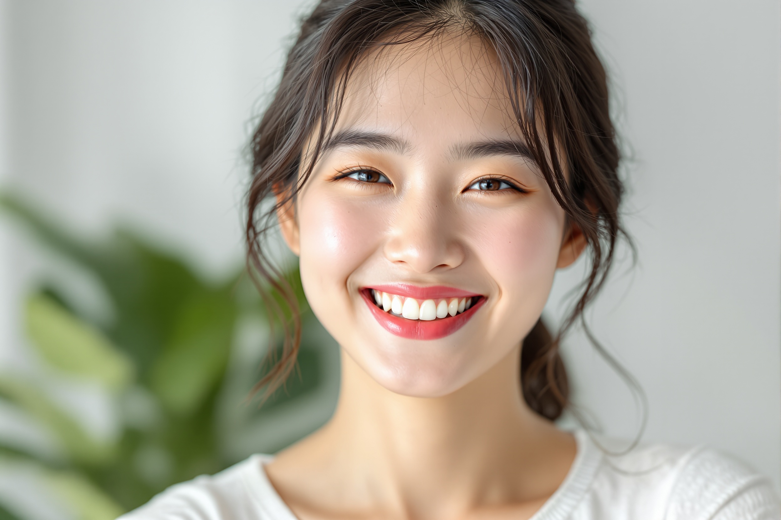 若い女性の笑顔