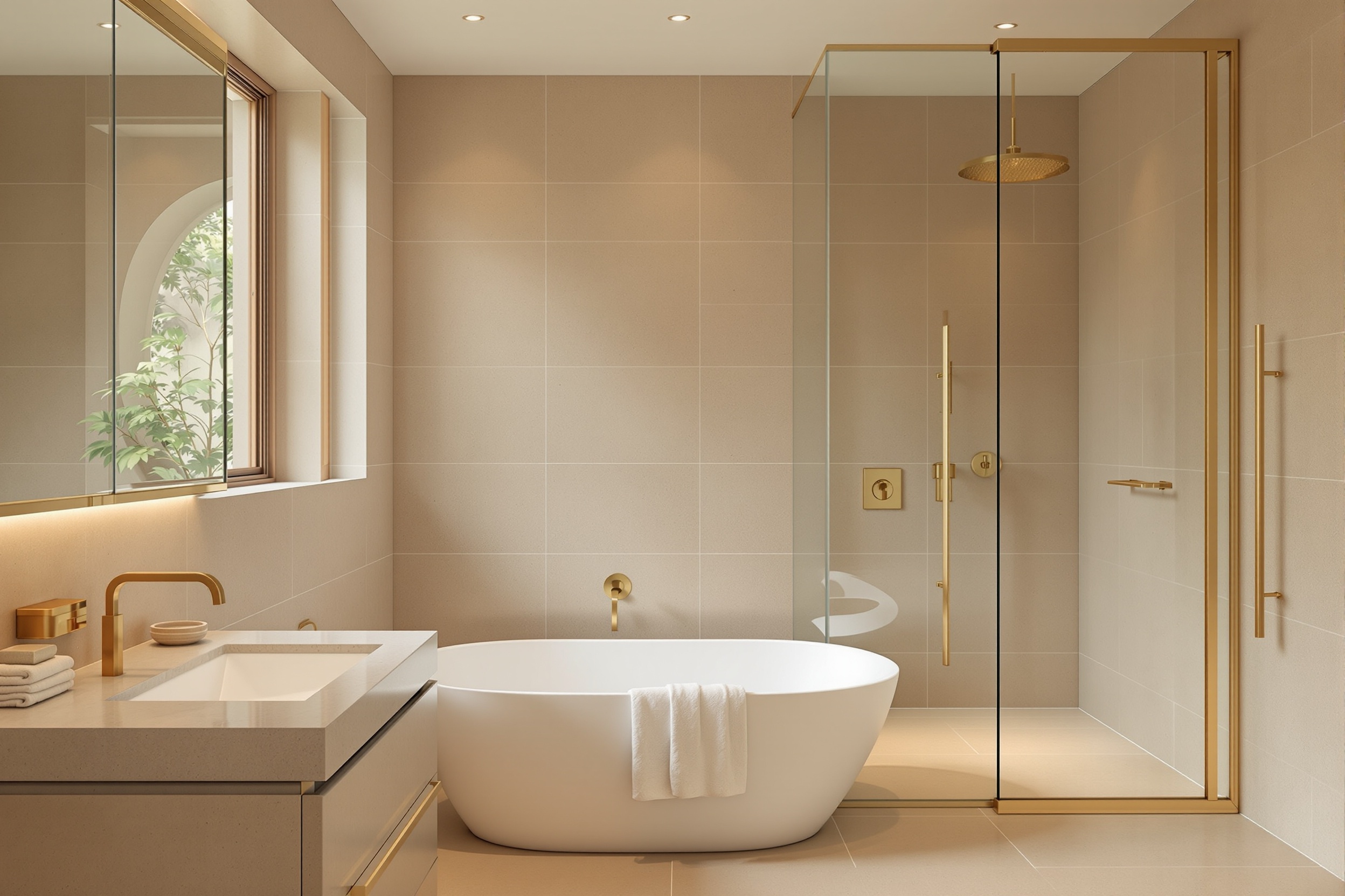 Warm Minimalism — The Modern Villa Bathroom