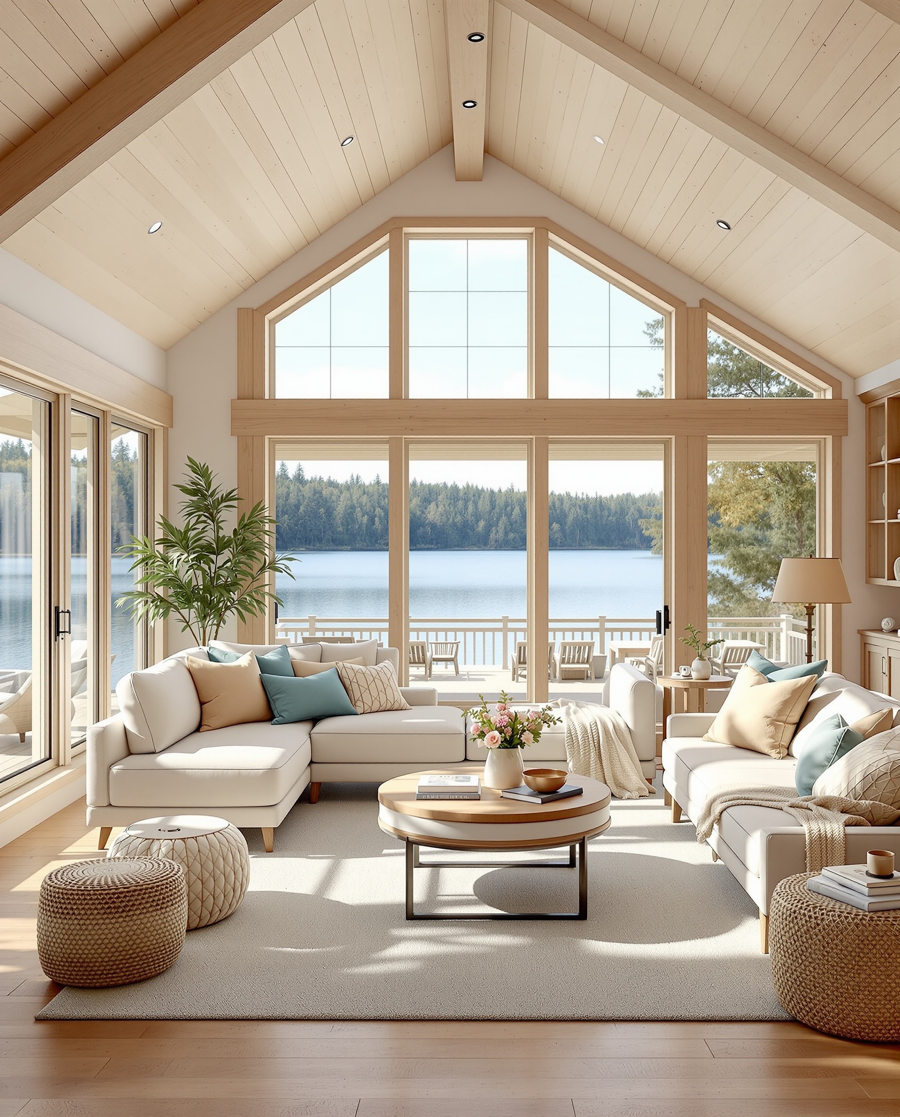 Beautifully prepared lake home interior